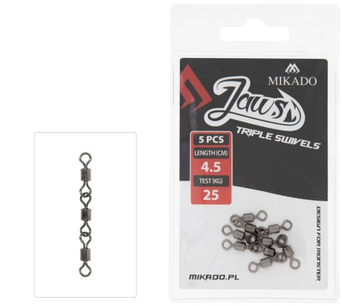 Krętlik jaws triple swivels 25kg