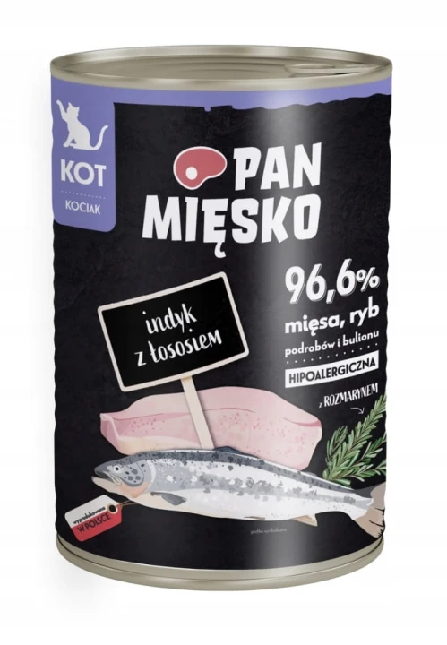 PAN MIĘSKO KOT INDYK/ŁOSOŚ PUSZKA 400G