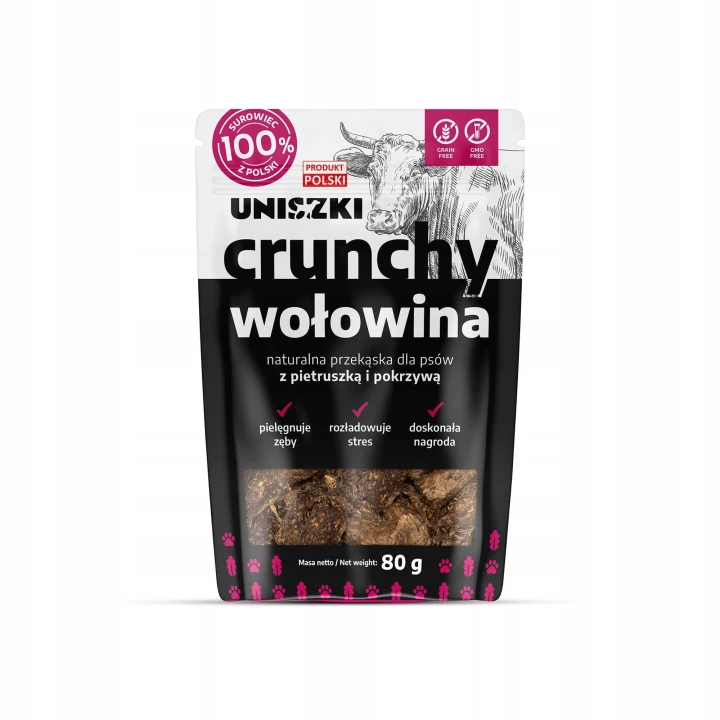 UNISZKI CRUNCHY WOŁOWINA Z PIETRUSZKĄ I POKRZYWĄ