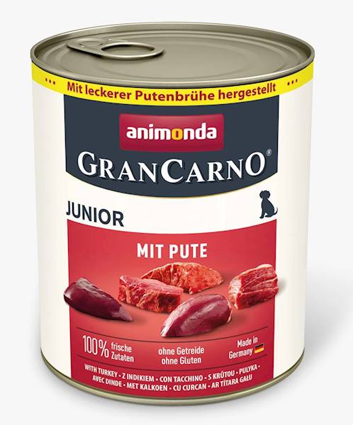 Grancarno puszka pies junior 800g indyk