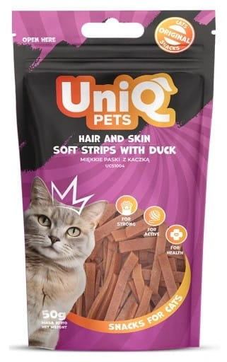 Przysmak dla kota paski kaczka Uniq Pets